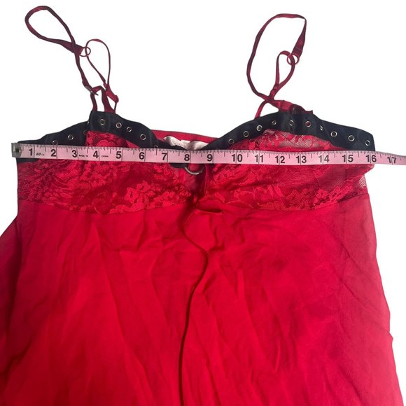 Victoria’s Secret Sheer Lace Red Slip Nightgown‎ Medium - Picture 6 of 6